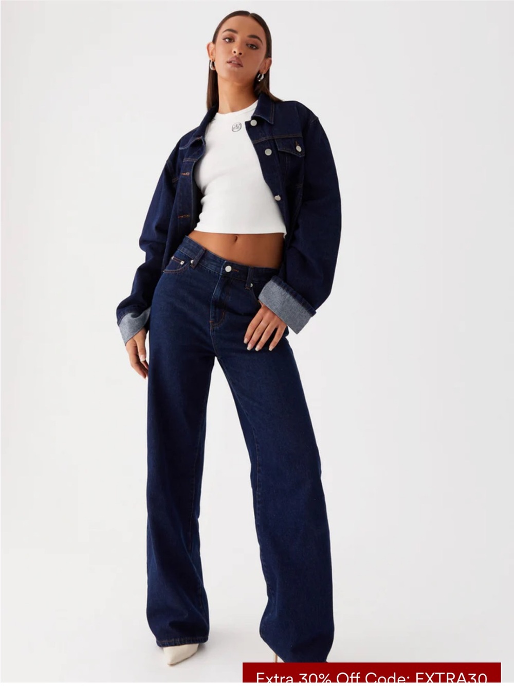 Peppermayo Dark Blue Baggy Jeans